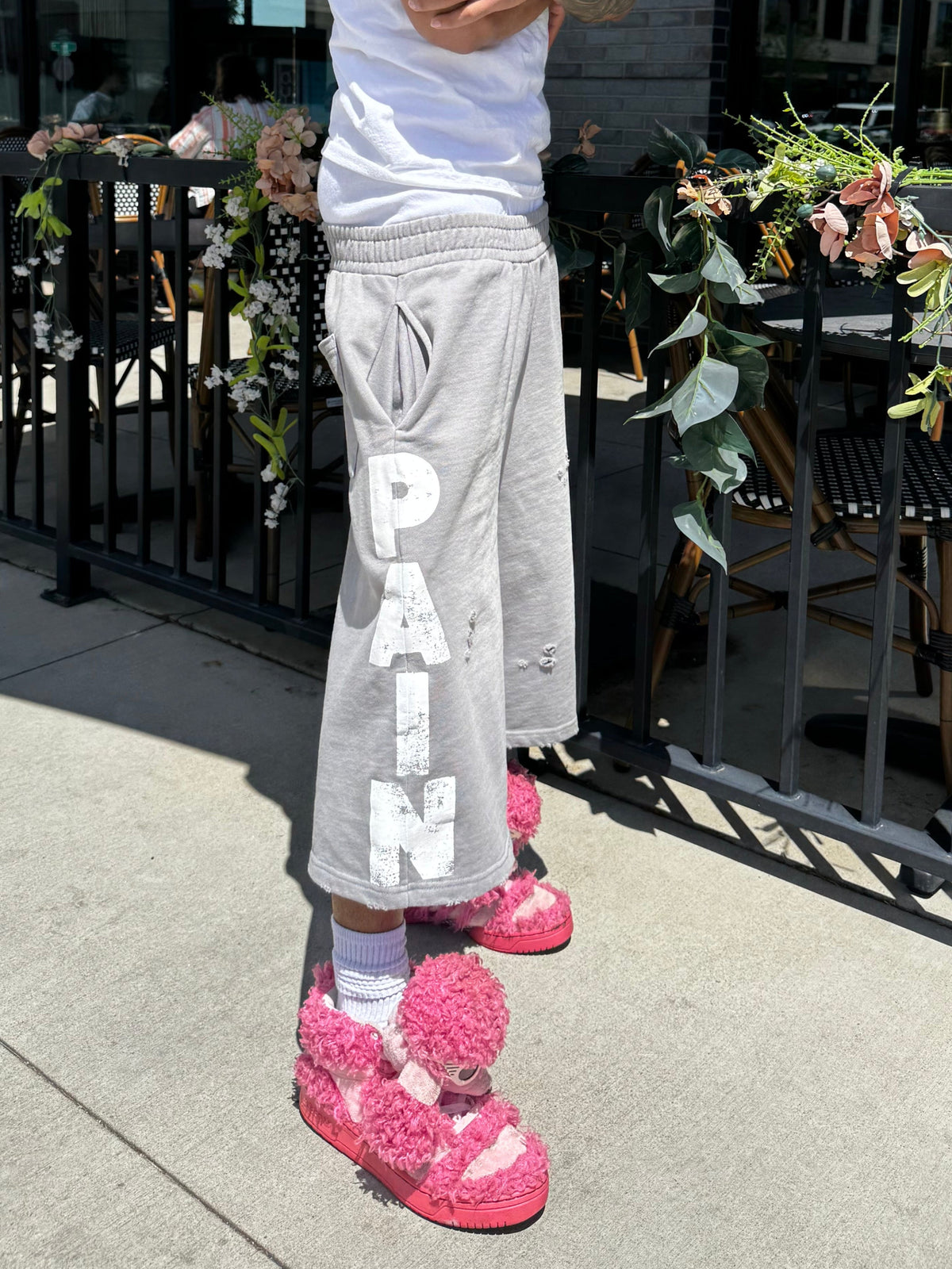 Grey "PAIN" Longshorts